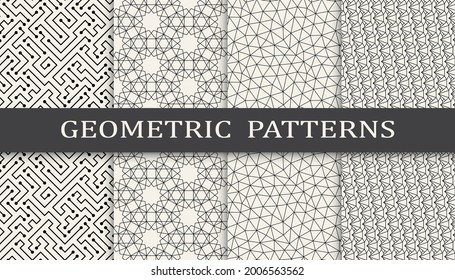 Set of geometric seamless patterns.