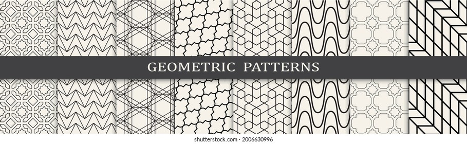 Set of geometric seamless patterns.