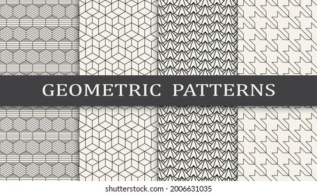 Set of geometric seamless patterns.