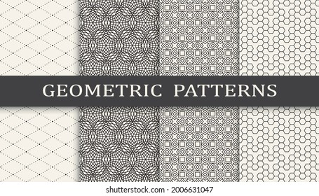Set of geometric seamless patterns.