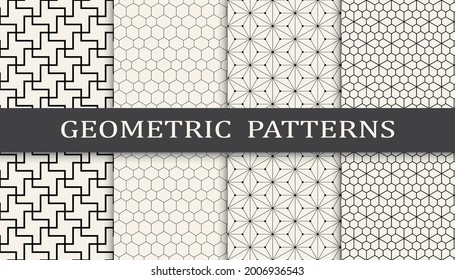 Set of geometric seamless patterns.