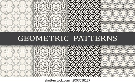 Set of geometric seamless patterns.