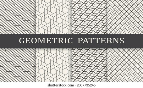 Set of geometric seamless patterns.