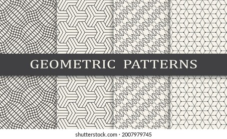 Set of geometric seamless patterns.