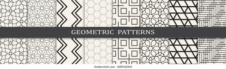 Set of geometric seamless patterns.