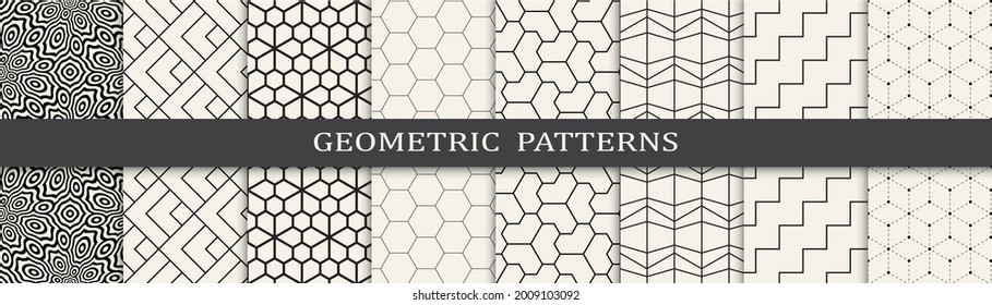 Set of geometric seamless patterns.