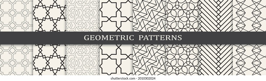 Set of geometric seamless patterns.