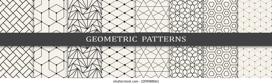 Set of geometric seamless patterns