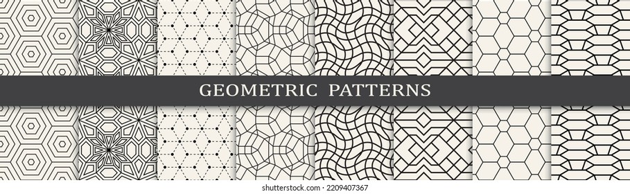 Set of geometric seamless patterns