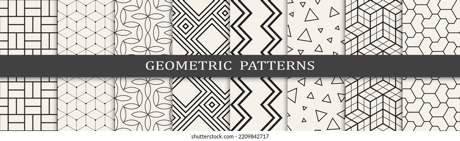 Set of geometric seamless patterns