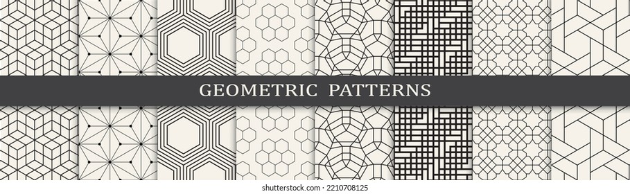 Set of geometric seamless patterns