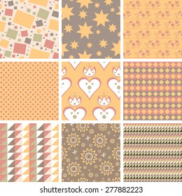 Set of geometric seamless patterns.