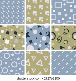 Set of geometric seamless patterns.