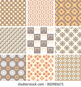 Set of geometric seamless patterns.