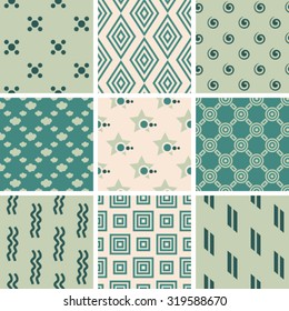 Set of geometric seamless patterns.