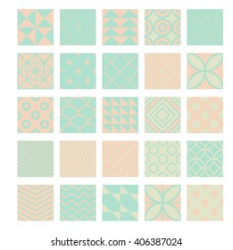 Set of geometric seamless patterns
