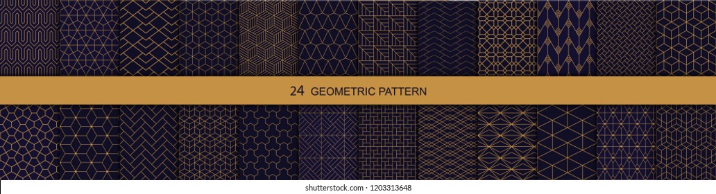 Set of Geometric seamless patterns. Abstract geometric  hexagonal  graphic design print 3d cubes pattern. Seamless  geometric cubes pattern.