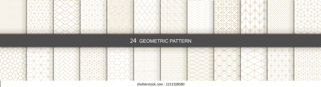 Set of Geometric seamless patterns. Abstract geometric  hexagonal  graphic design print 3d cubes pattern. Seamless  geometric cubes pattern. - Shutterstock ID 1211328580