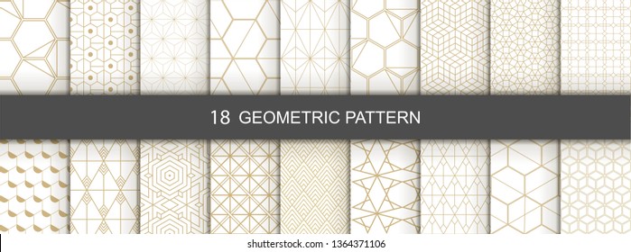 Set of Geometric seamless patterns. Abstract geometric  hexagonal  graphic design print 3d cubes pattern. Seamless  geometric cubes pattern.