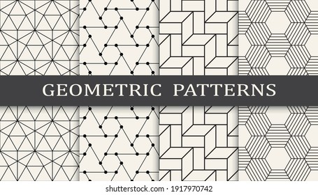 Set of geometric seamless patterns. Abstract geometric graphic design simple pattern. Seamless geometric lines pattern.