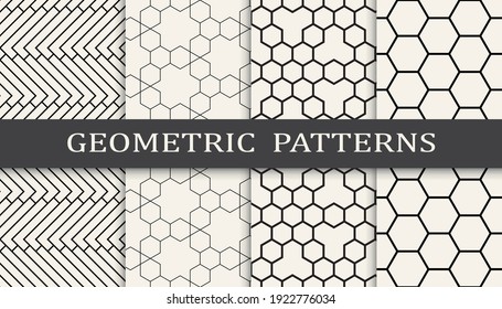 Set of geometric seamless patterns. Abstract geometric graphic design simple pattern. Seamless geometric lines pattern.