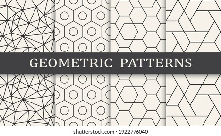 Set of geometric seamless patterns. Abstract geometric graphic design simple pattern. Seamless geometric lines pattern.