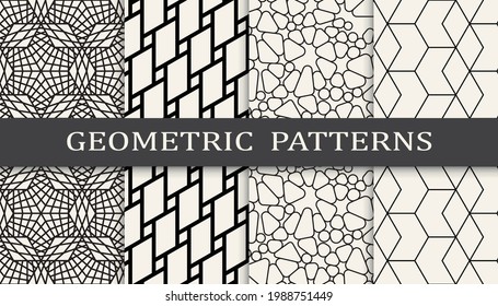 Set of geometric seamless patterns. Abstract geometric graphic design simple pattern. Seamless geometric lines pattern.