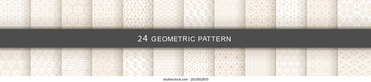 Set of Geometric seamless patterns. Abstract geometric  hexagonal  graphic design print 3d cubes pattern. Seamless  geometric cubes pattern.