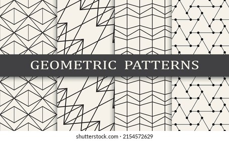 Conjunto de patrones geométricos sin soldadura. Resumen de diseño gráfico geométrico simple patrón. Patrón de líneas geométricas sin foco.