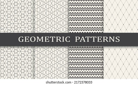 Set of geometric seamless patterns. Abstract geometric graphic design simple pattern. Seamless geometric lines pattern.