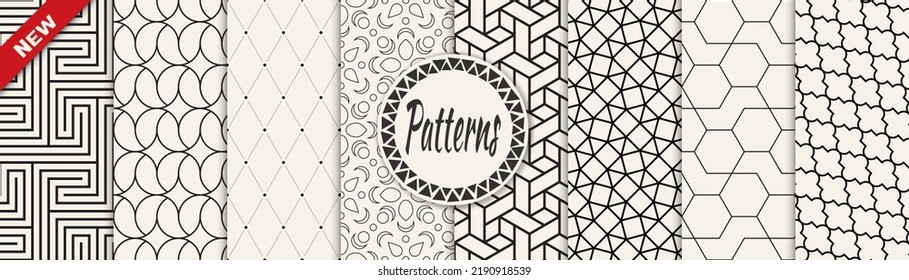 Set of geometric seamless patterns. Abstract geometric graphic design simple pattern. Seamless geometric lines pattern.