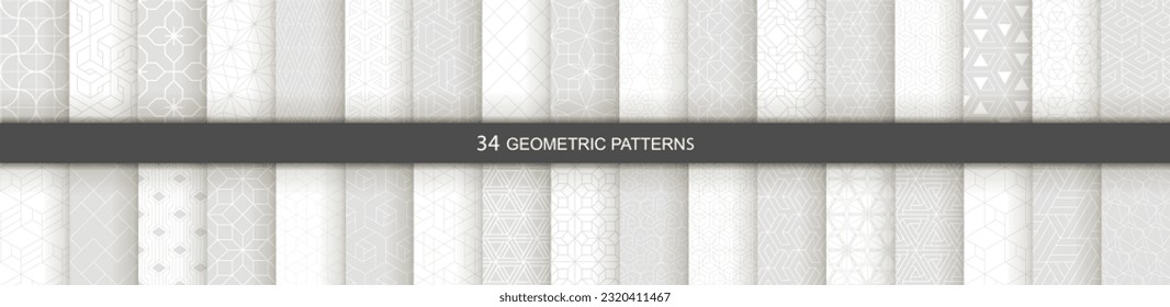 Set of Geometric seamless patterns. Abstract geometric  hexagonal  graphic design print 3d cubes pattern. Seamless  geometric cubes pattern.