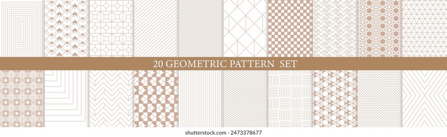 Set of Geometric seamless patterns. Abstract geometric hexagonal graphic design print 3d cubes pattern. Seamless geometric cubes pattern