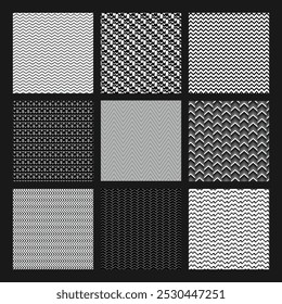 Set van geometrische naadloze patronen. Abstract geometrisch hexagonaal grafisch ontwerp print 3d kubussen patroon. Naadloze geometrische kubussen patroon.