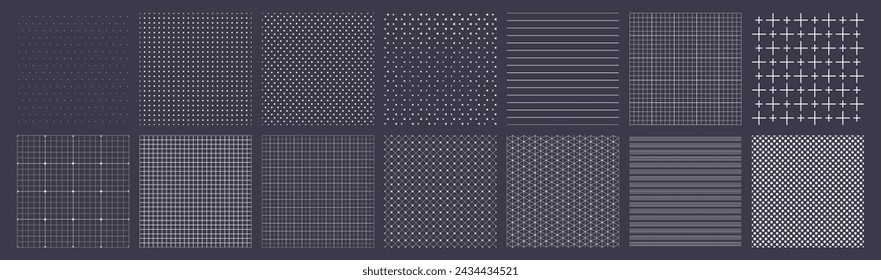 Set of Geometric seamless patterns. Collection of seamless modern textures for your design