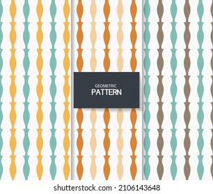 Set of geometric seamless patterns in different colors. Vector.