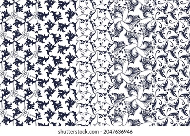Set of Geometric seamless patterns. Repeating geometric tiles with linear triangles. Vector illustration