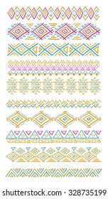 Set of geometric seamless patterns. Vector backgrounds collection, pattern swatches included.