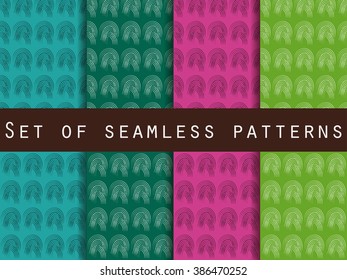 Set of geometric seamless patterns. For wallpaper, bed linen, tiles, fabrics, backgrounds. Collection of vector illustrations.