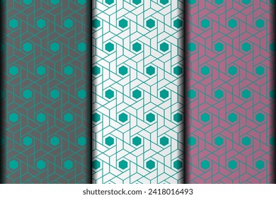 Set of Geometric seamless vector eps patterns design element.