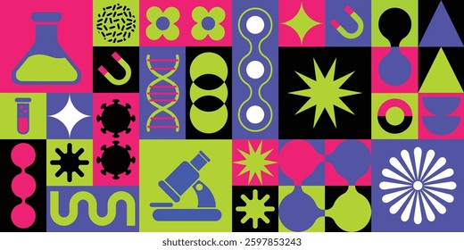 Set of geometric shape of chemistry and science vector background