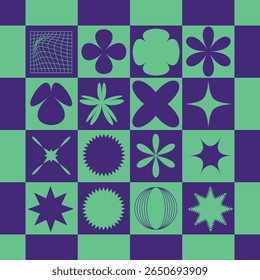 Set of Geometric shape collection in various form on abstract background. Geometric icon vector. 