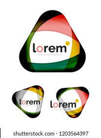 Set of geometric shape convergence logo icon templates