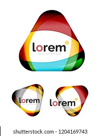 Set of geometric shape convergence logo icon templates