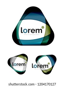 Conjunto de plantillas de iconos de convergencia de formas geométricas