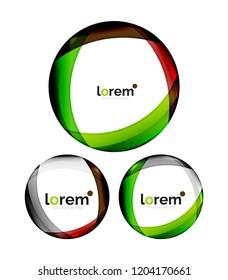 Set of geometric shape convergence logo icon templates