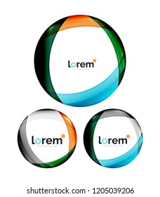 Conjunto de plantillas de iconos de convergencia de formas geométricas