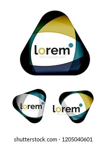 Conjunto de plantillas de iconos de convergencia de formas geométricas