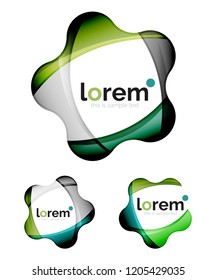 Set of geometric shape convergence logo icon templates