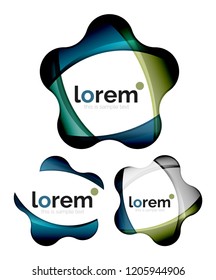 Set of geometric shape convergence logo icon templates